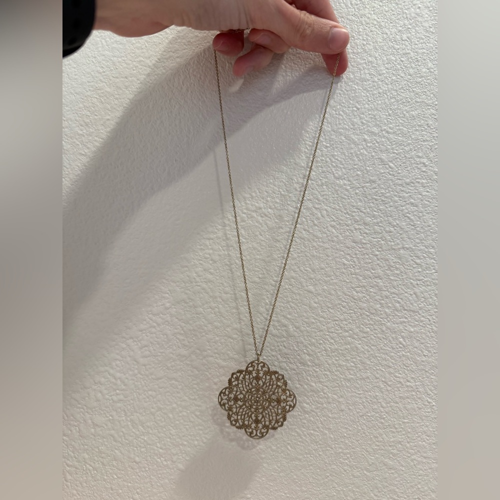 Gold Pendant Necklace 9 inches length